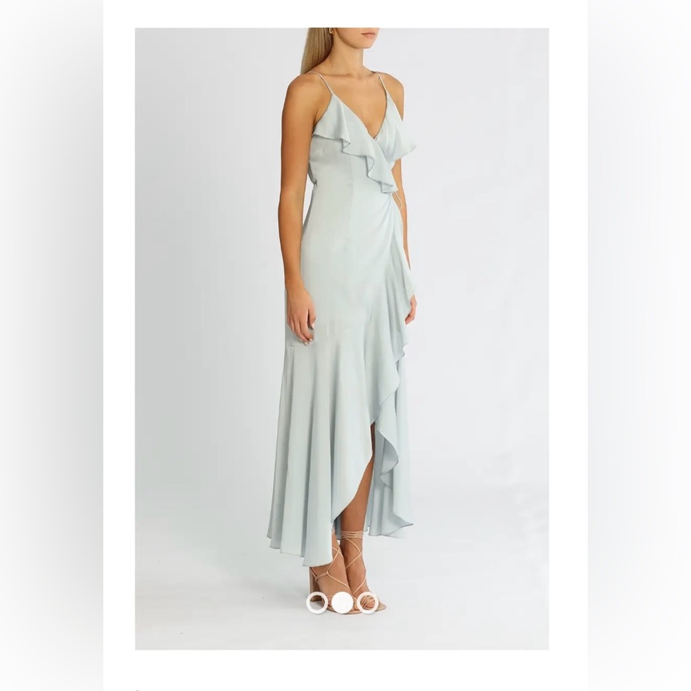 Shona Joy Luxe Bias Frill Wrap in Cloud